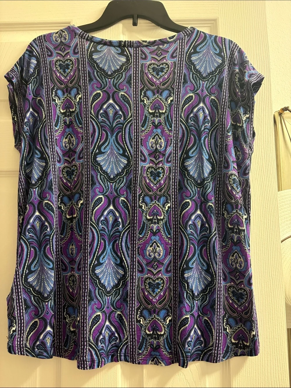 Michael Kors Purple Paisley-Style Short Sleeve Tee